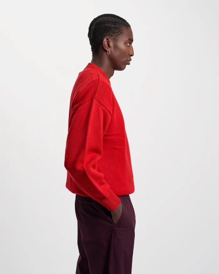 Oversized Merino Wool Crew 8211 Magenta Blaze Knit Sweaters Colorfulstandard Men