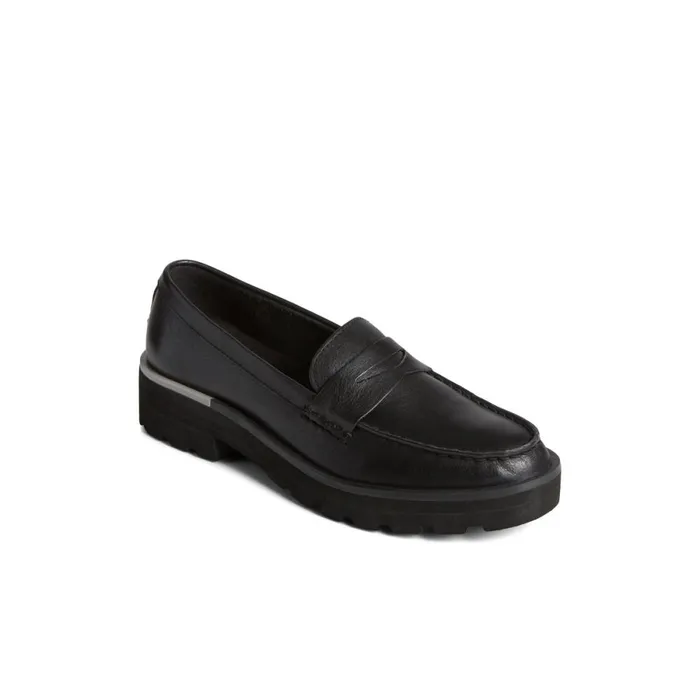 Oxfords and Loafers Women Sperry Lug Penny Loafer Black