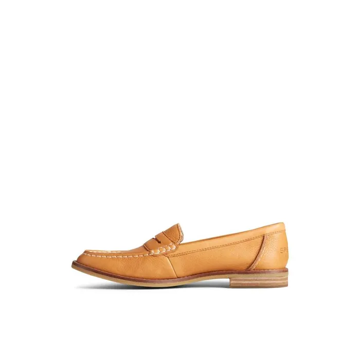 Oxfords and Loafers Women Sperry Seaport Penny Leather Loafer Medium Beige