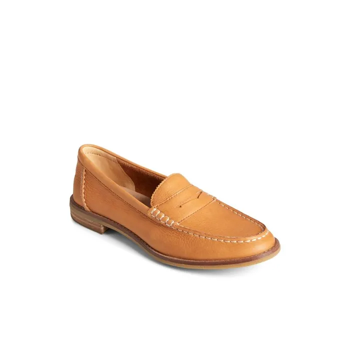 Oxfords and Loafers Women Sperry Seaport Penny Leather Loafer Medium Beige
