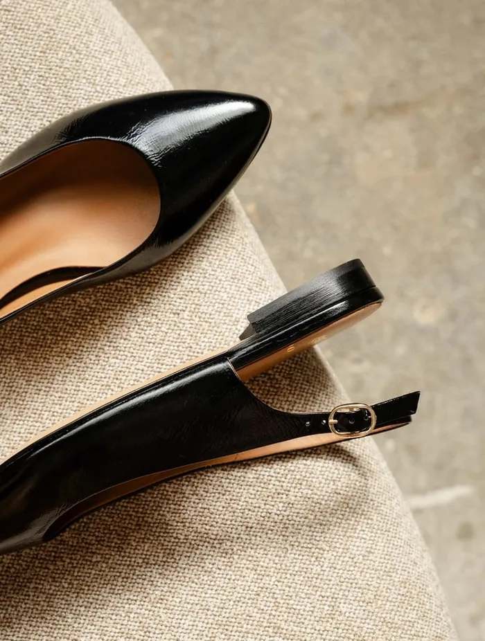 Paige Black Vinyl Women Bobbies Ballet Flats Paige Black Vinyl Women Bobbies Ballet Flats