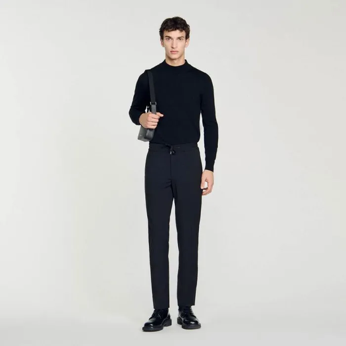 Pants and Shorts Men SANDRO Elasticated Straightleg Pants Black