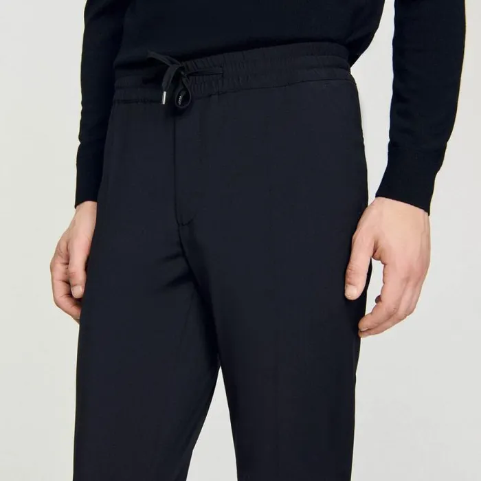 Pants and Shorts Men SANDRO Elasticated Straightleg Pants Black