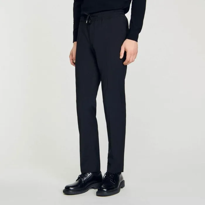 Pants and Shorts Men SANDRO Elasticated Straightleg Pants Black