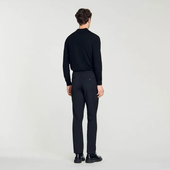 Pants and Shorts Men SANDRO Elasticated Straightleg Pants Black