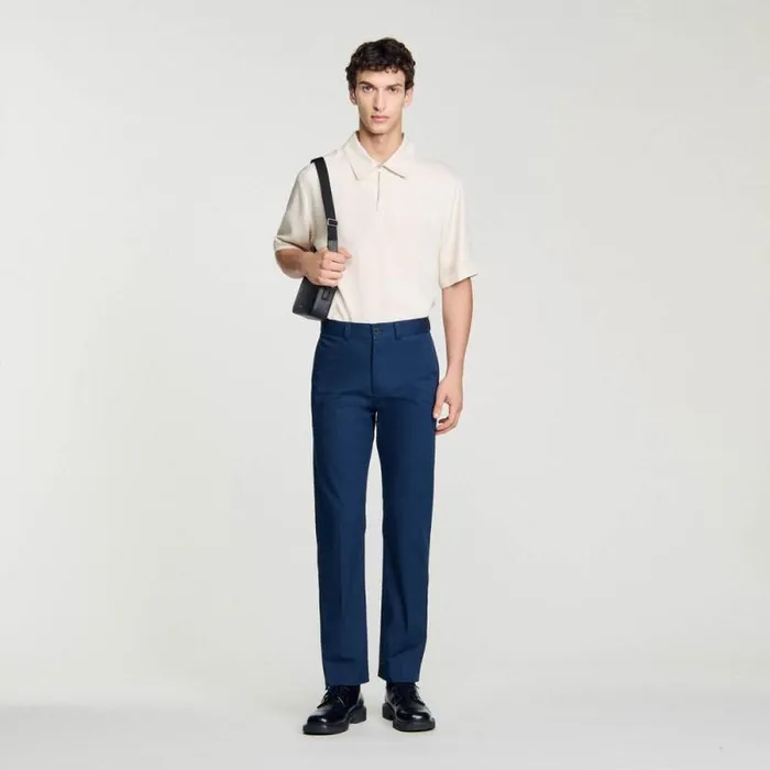 Pants and Shorts Men SANDRO Straightleg Chinos Dark Navy