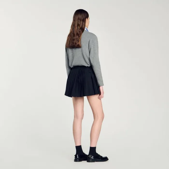 Pants and Shorts Women SANDRO Pleated Skort Black