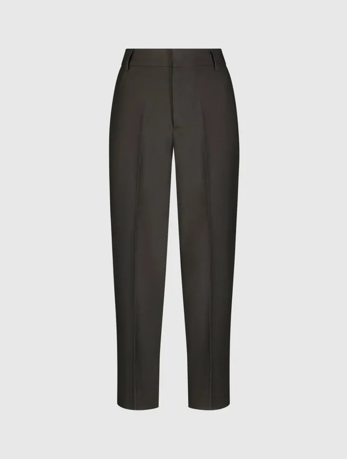 Pants Women Black Classic Crepe Fitted Capri Trouser 8211 FINAL SALE Black Mac Duggal