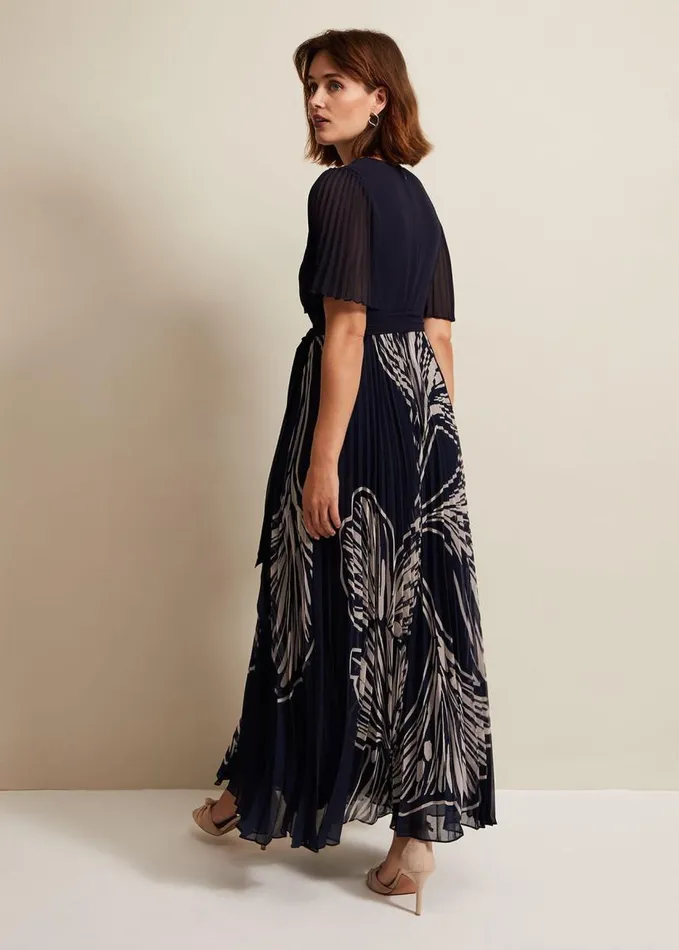 Phase Eight Abigail Printed Pleat Midaxi Dress Multicoloured Women Dresses