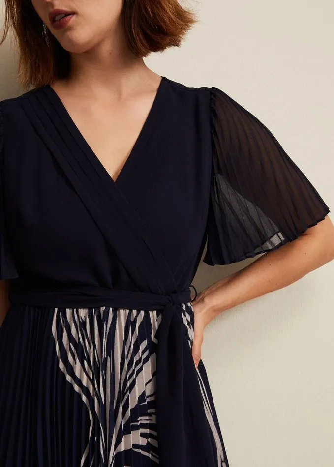 Phase Eight Abigail Printed Pleat Midaxi Dress Multicoloured Women Dresses