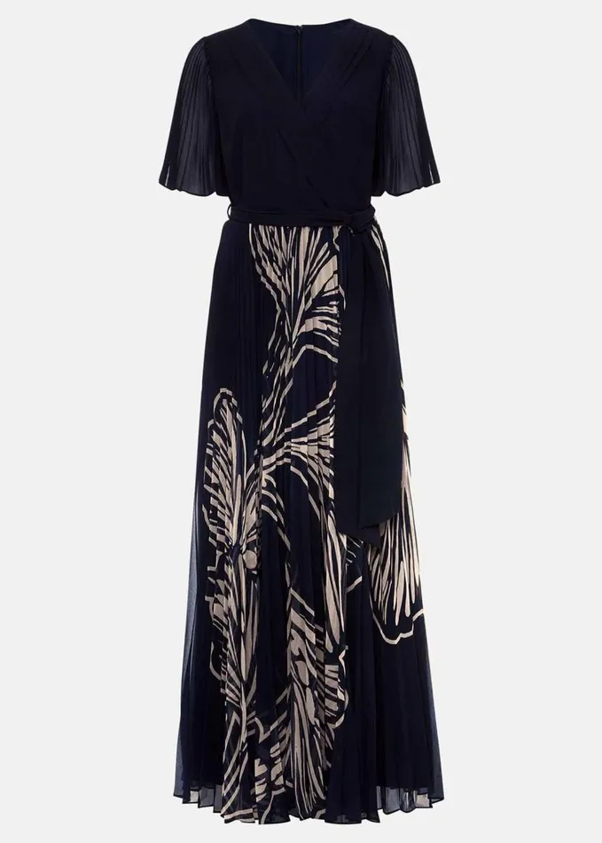 Phase Eight Abigail Printed Pleat Midaxi Dress Multicoloured Women Dresses