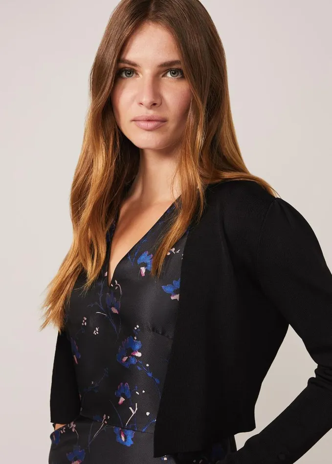 Phase Eight Adah Knitted Occasion Jacket Black Women Knitwear