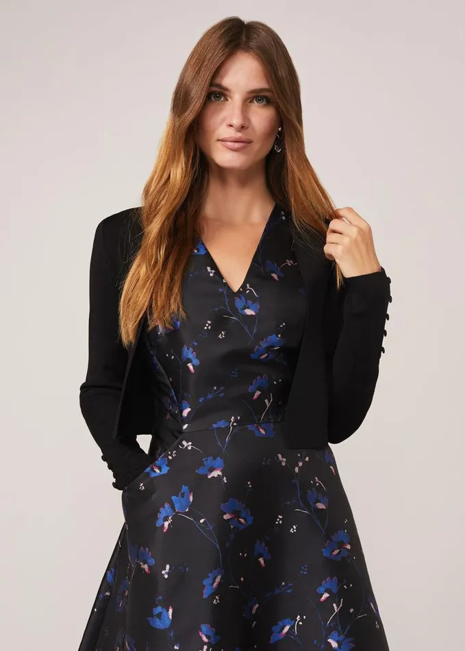 Phase Eight Adah Knitted Occasion Jacket Black Women Knitwear