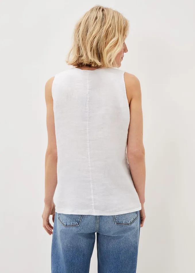 Phase Eight Aislinn Linen Sleeveless Top White Women Tops and TShirts