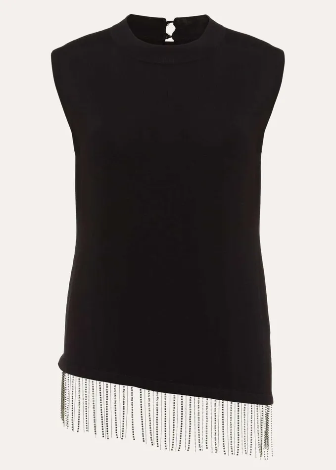 Phase Eight Alara Diamante Sleeveless Top Black Women Knitwear
