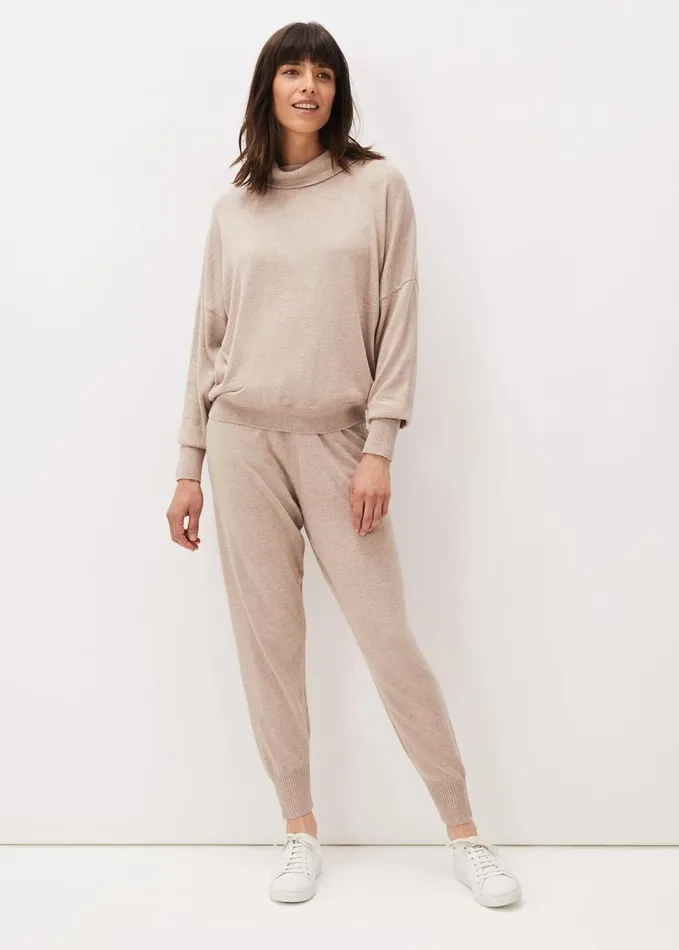 Phase Eight Alice Knitted CoOrd Joggers Mocha Women Trousers