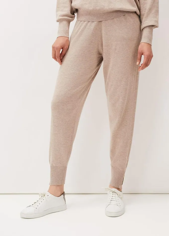 Phase Eight Alice Knitted CoOrd Joggers Mocha Women Trousers