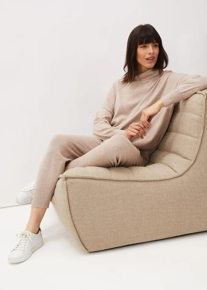 Phase Eight Alice Knitted CoOrd Joggers Mocha Women Trousers
