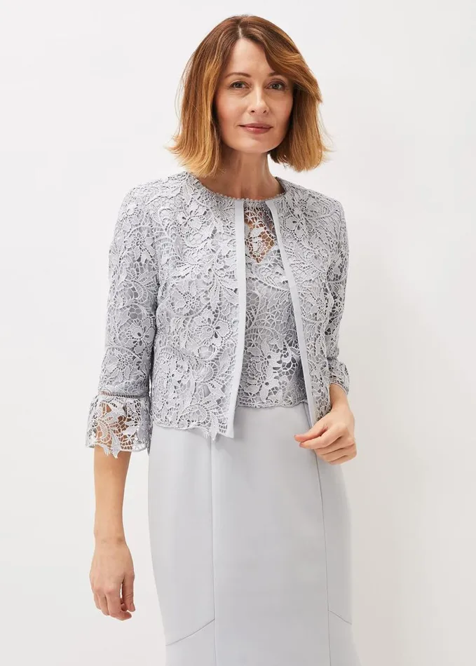 Phase Eight Alisha Lace Jacket Mineral Women Jackets