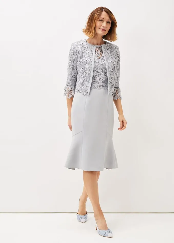 Phase Eight Alisha Lace Jacket Mineral Women Jackets