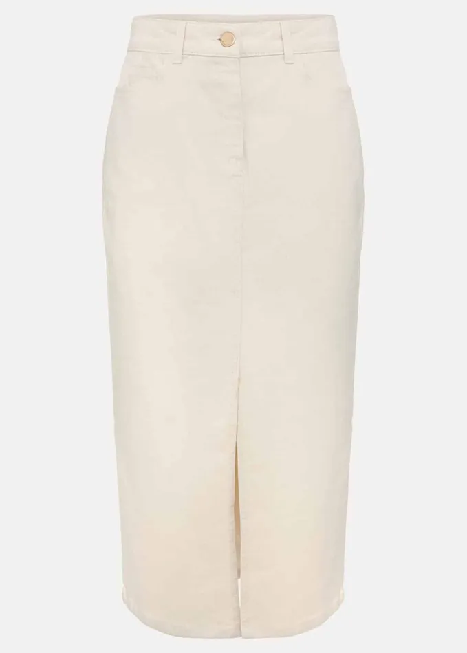 Phase Eight Amani Ecru Denim Midi Skirt Natural Women Jeans