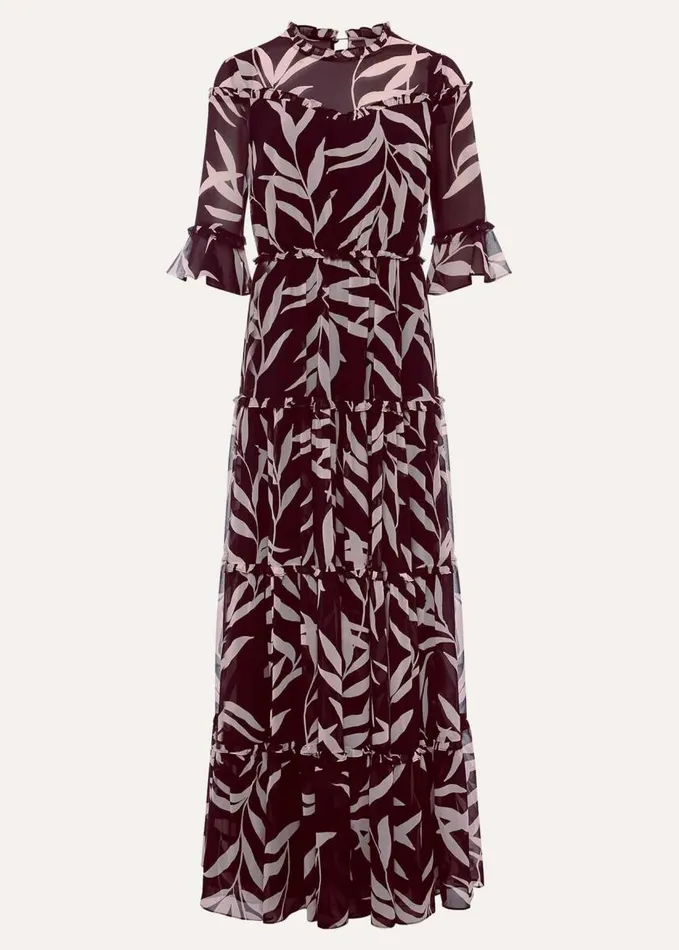 Phase Eight Amber Leaf Print Tiered Dress Blackblush Women Dresses