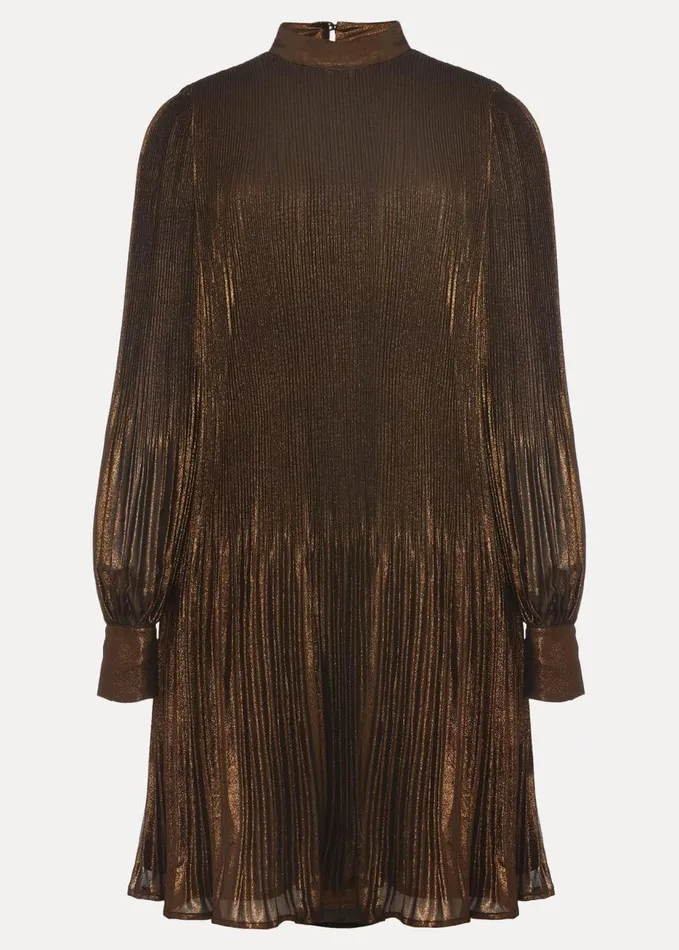 Phase Eight Annabel Foil Dress Gold Women Dresses