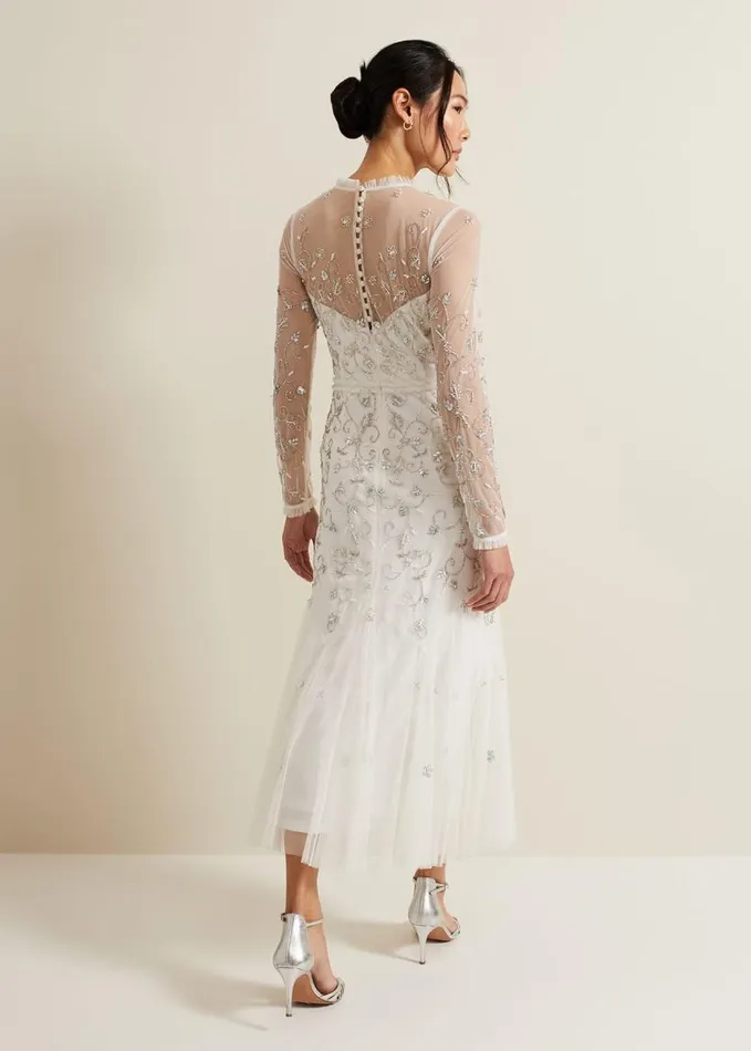 Phase Eight Annie Embellished Wedding Dress Ivory Women Dresses
