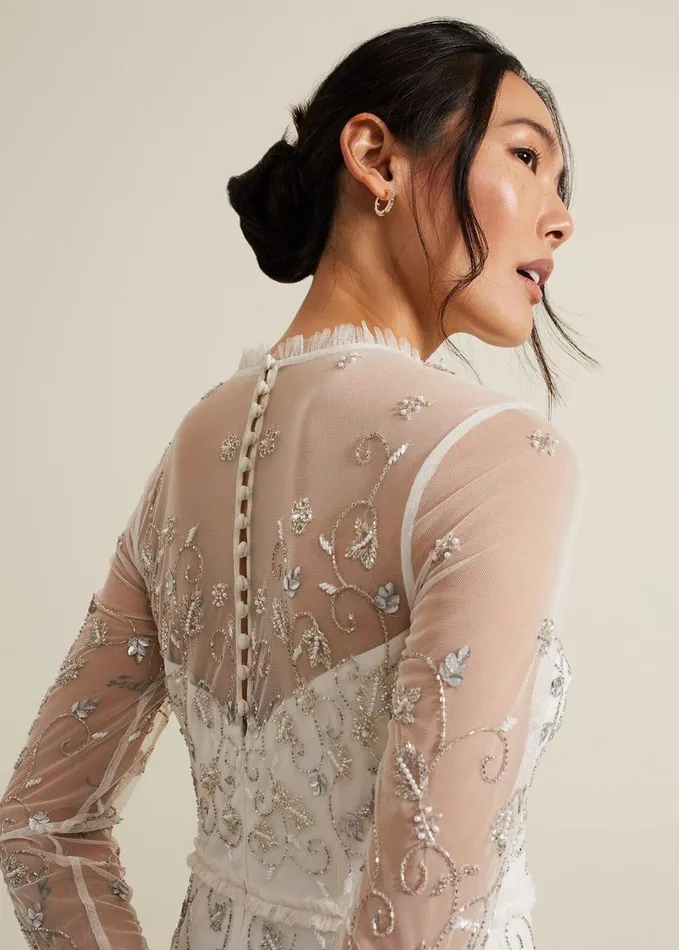 Phase Eight Annie Embellished Wedding Dress Ivory Women Dresses