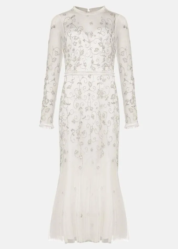 Phase Eight Annie Embellished Wedding Dress Ivory Women Dresses