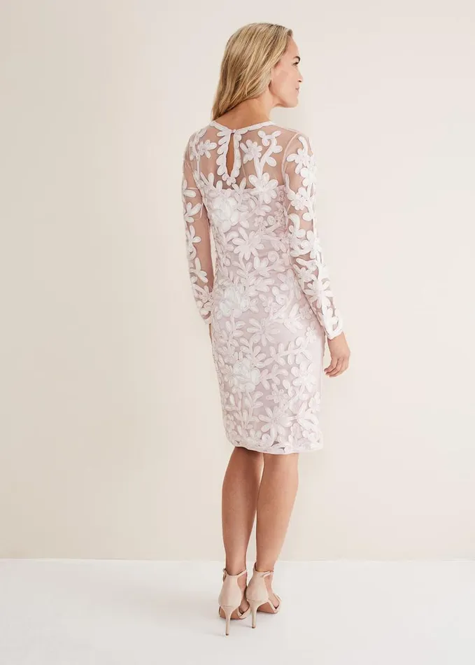 Phase Eight Annika Tapework Midi Dress Antique Roseivory Women Dresses