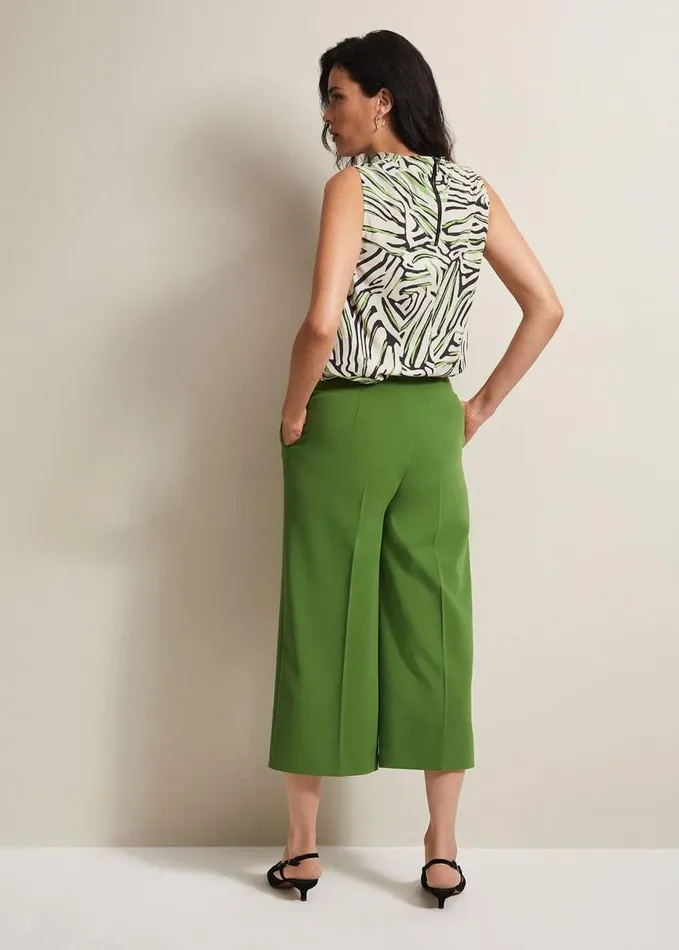 Phase Eight Aubrielle Wide Leg Culottes Green Women Trousers