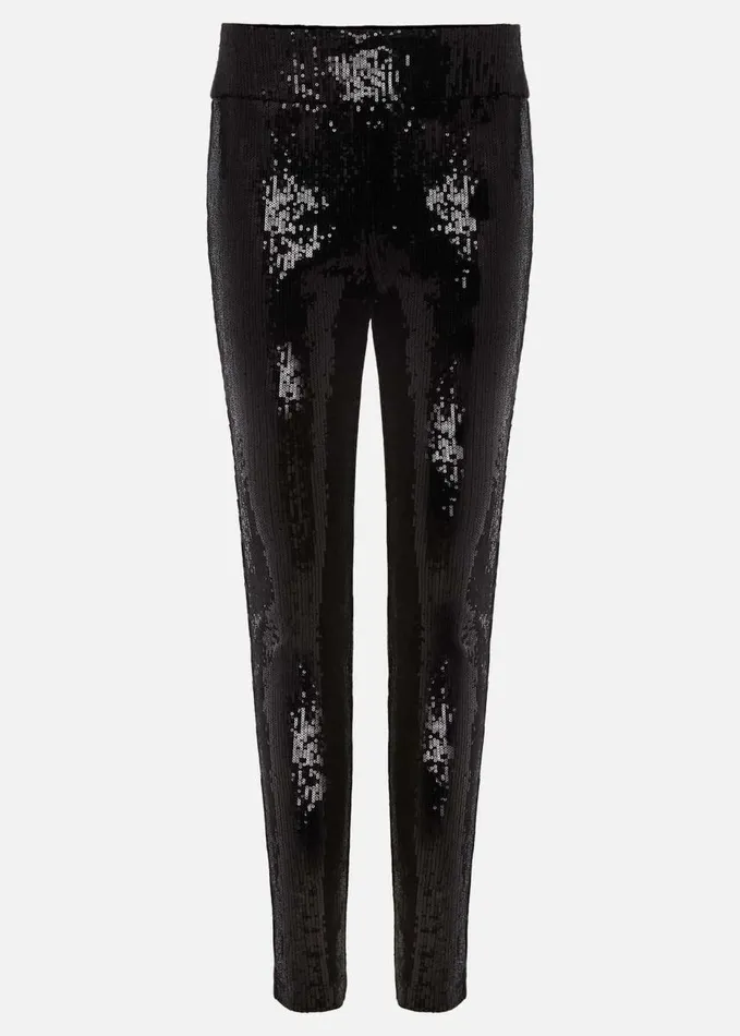 Phase Eight Ausha Black Sequin Leggings Black Women Trousers