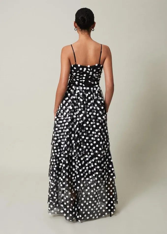 Phase Eight Avianna Sequin Tulle Maxi Dress Blackivory Women Dresses