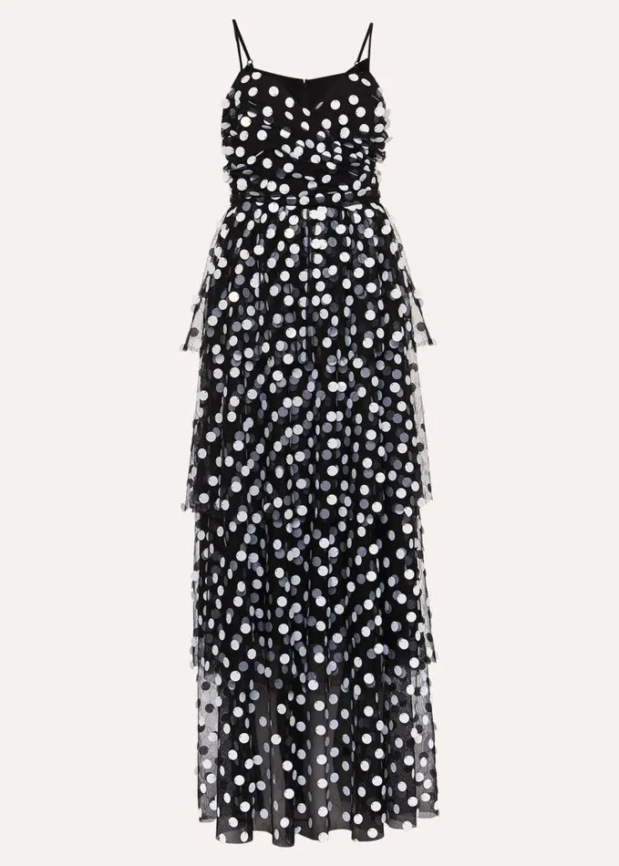 Phase Eight Avianna Sequin Tulle Maxi Dress Blackivory Women Dresses