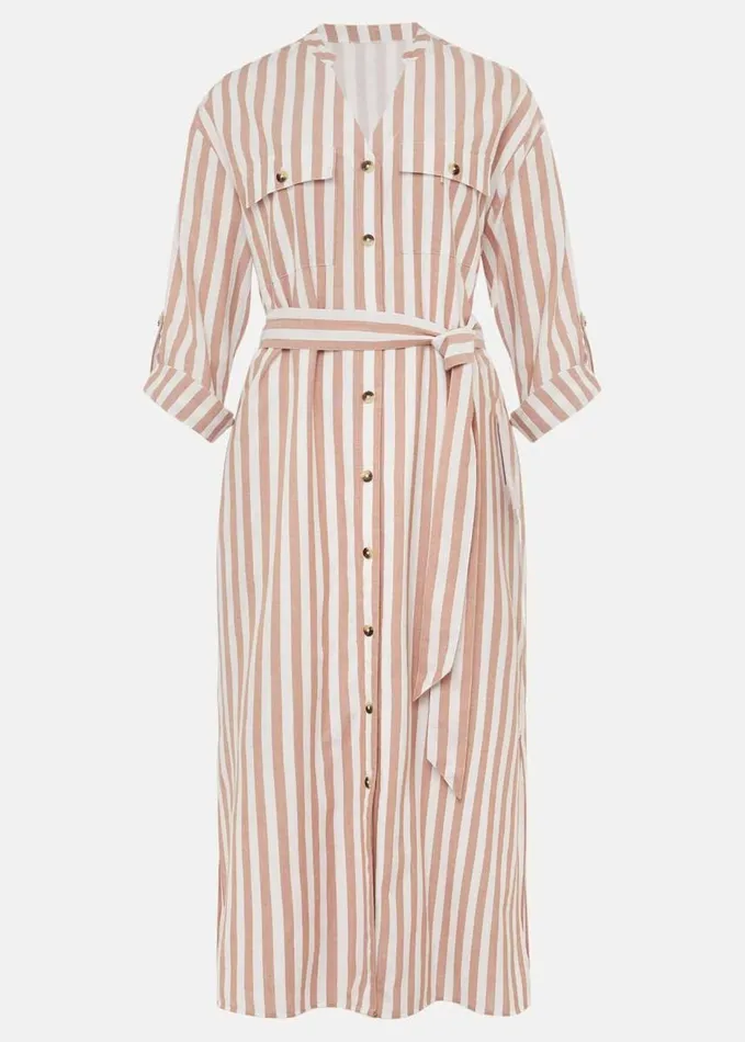 Phase Eight Ayden Stripe Dress Stonewhite Women Dresses