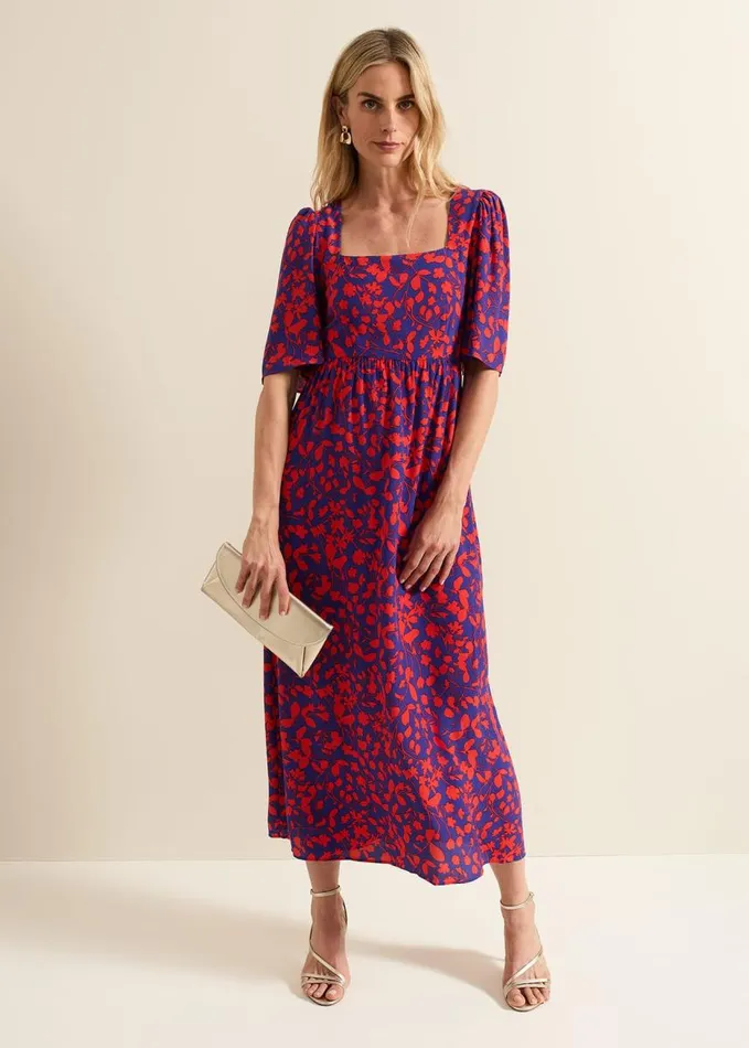 Phase Eight Ayesha Floral Midaxi Dress Redpurple Women Dresses