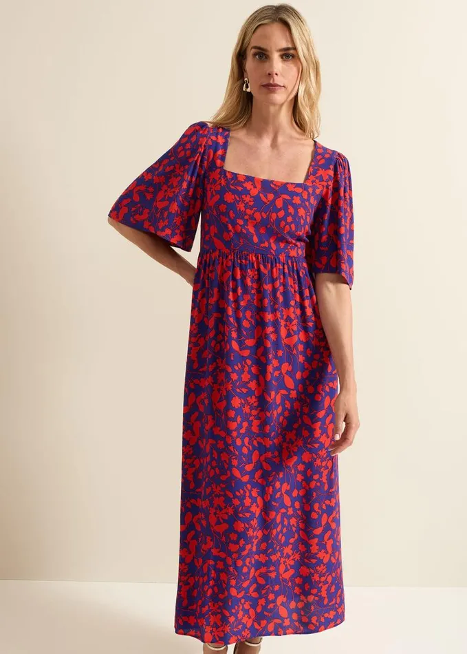 Phase Eight Ayesha Floral Midaxi Dress Redpurple Women Dresses