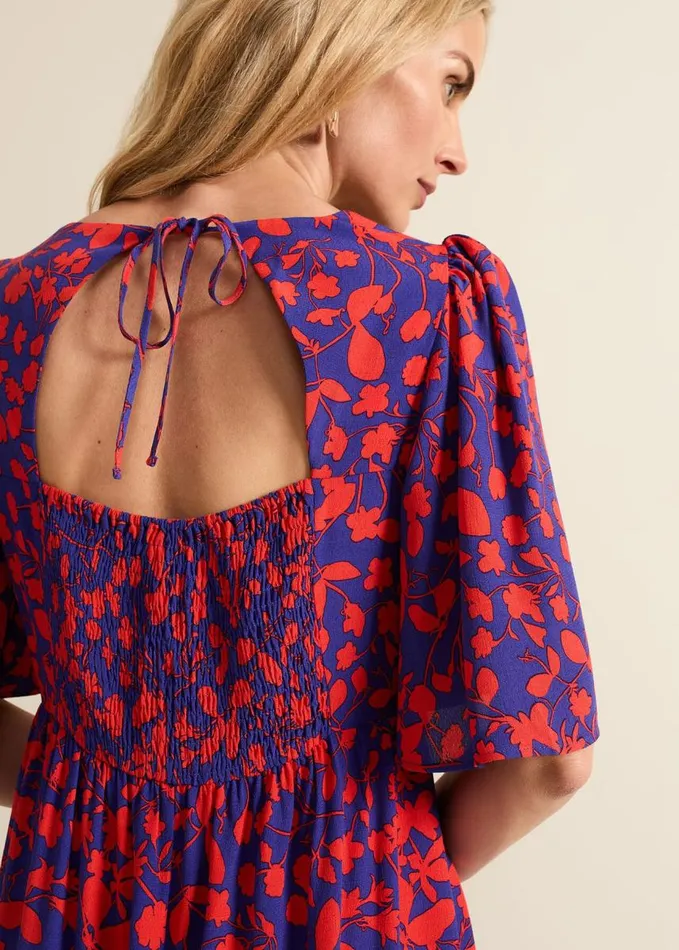 Phase Eight Ayesha Floral Midaxi Dress Redpurple Women Dresses