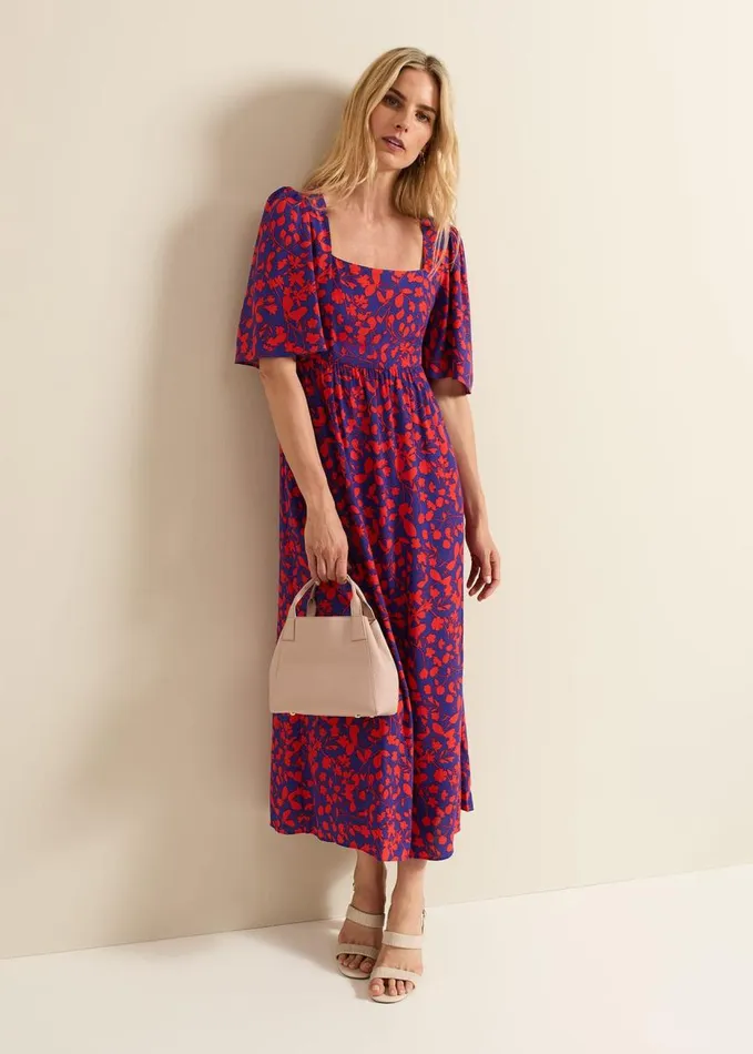 Phase Eight Ayesha Floral Midaxi Dress Redpurple Women Dresses