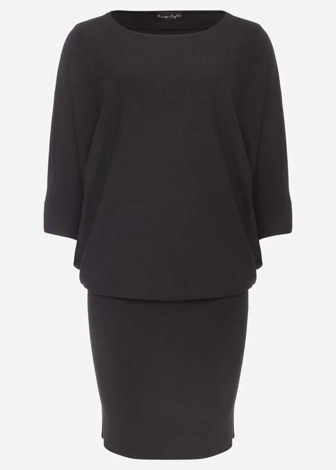 Phase Eight Becca Batwing Knitted Dress Charcoal Women Dresses