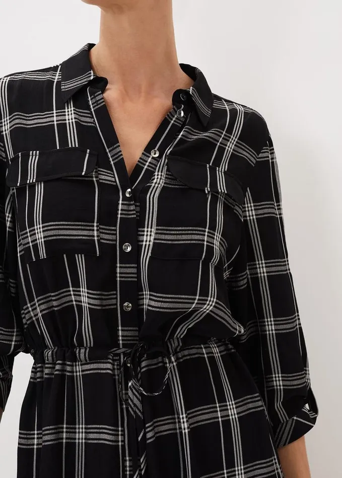 Phase Eight Bernadette Check Midi Dress Blackivory Women Dresses