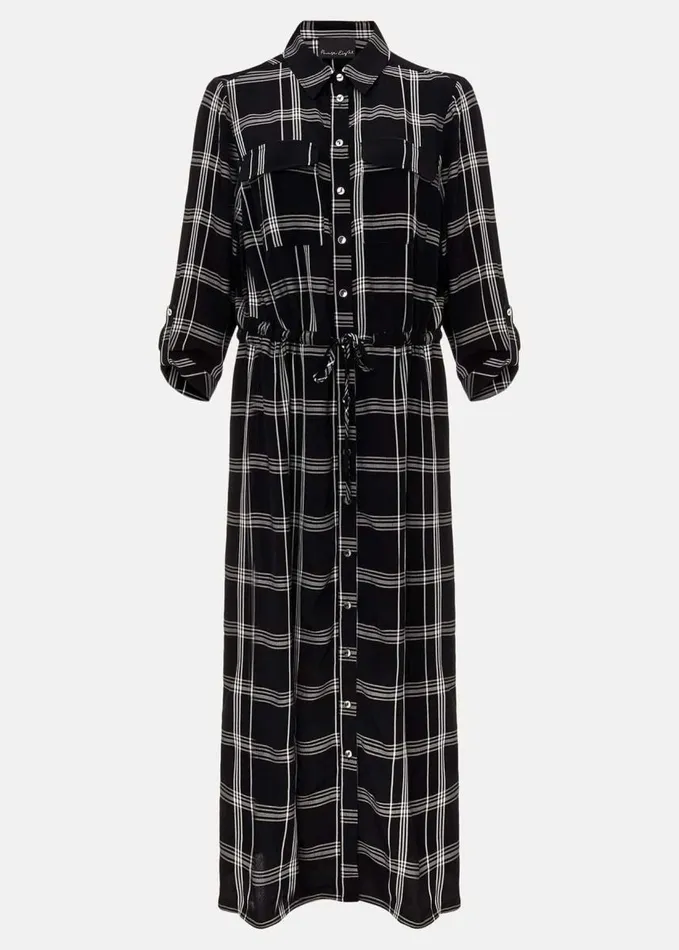 Phase Eight Bernadette Check Midi Dress Blackivory Women Dresses