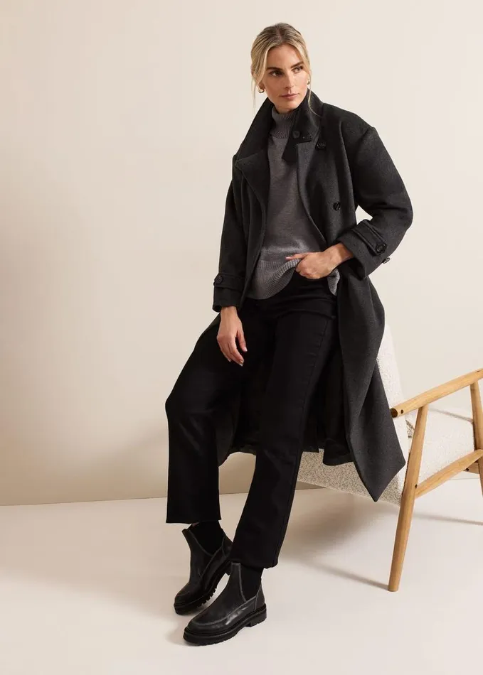 Phase Eight Black Feature Stitch Chunky Chelsea Boot Black Women Boots