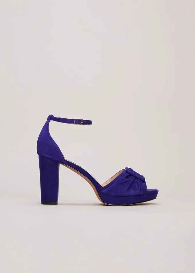 Phase Eight Blue Suede Platform Heels Blue Women Occasion Shoes