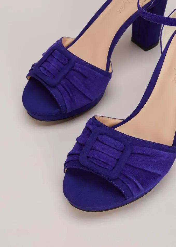 Phase Eight Blue Suede Platform Heels Blue Women Occasion Shoes