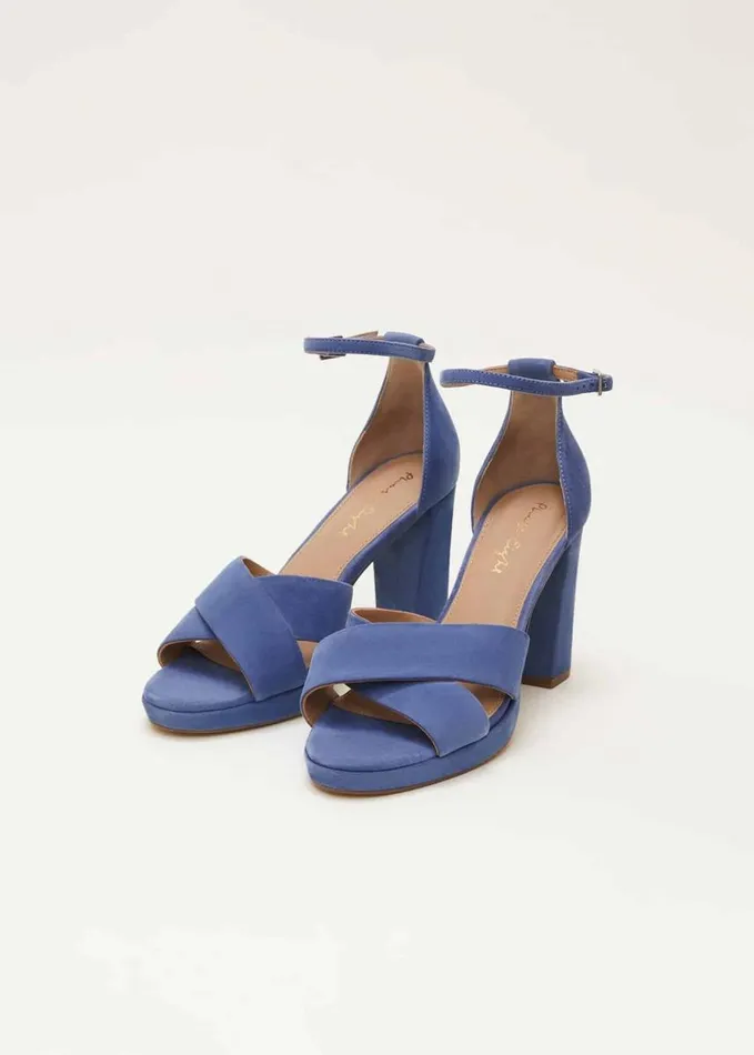 Phase Eight Blue Suede Platform Heels Cornflower Women Occasion Shoes