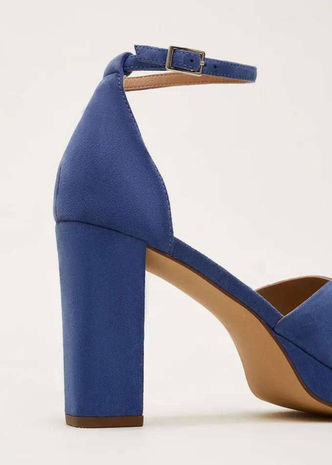 Phase Eight Blue Suede Platform Heels Cornflower Women Occasion Shoes