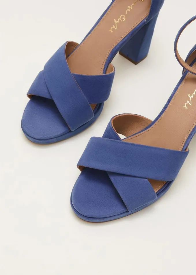 Phase Eight Blue Suede Platform Heels Cornflower Women Occasion Shoes