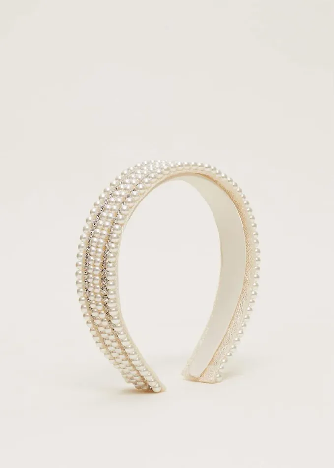 Phase Eight Bridal Beaded Headband Ivory Women Fascinators and Hats
